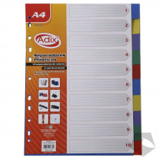 SEPARADOR PLASTICO A4 10U (003) ADIX