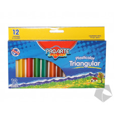 PLASTICINA TRIANGULAR 12COLORES PROARTE